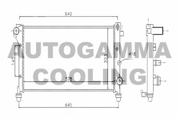 Autogamma 104637 Radiator, engine cooling 104637