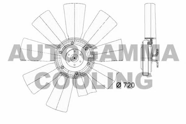 Autogamma GA225006 Hub, engine cooling fan wheel GA225006