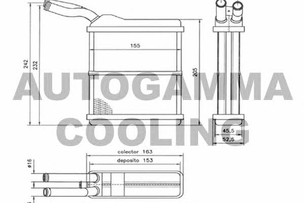 Autogamma 103810 Heat exchanger, interior heating 103810