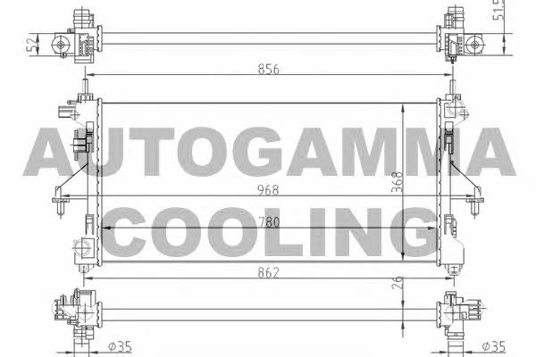 Autogamma 104254 Radiator, engine cooling 104254