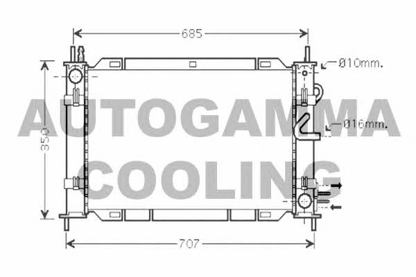 Autogamma 104262 Radiator, engine cooling 104262