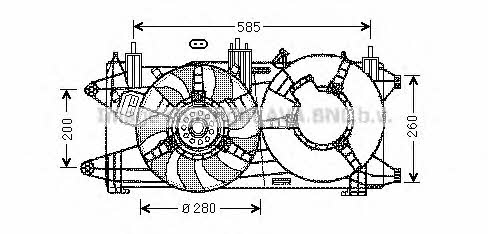 AVA FT7573 Hub, engine cooling fan wheel FT7573