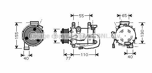 AVA HDAK208 Compressor, air conditioning HDAK208