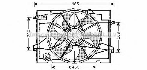 AVA HY7519 Hub, engine cooling fan wheel HY7519