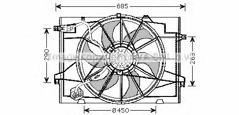 AVA HY7520 Hub, engine cooling fan wheel HY7520