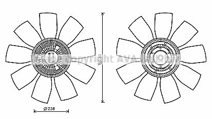 AVA MEC278 Hub, engine cooling fan wheel MEC278