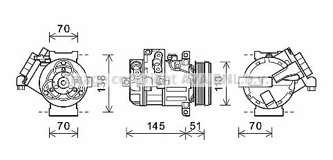 AVA SZK140 Compressor, air conditioning SZK140