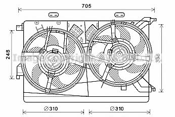 AVA FT7607 Hub, engine cooling fan wheel FT7607