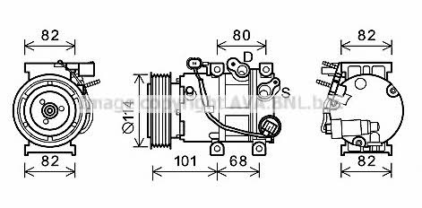 AVA HYK377 Compressor, air conditioning HYK377