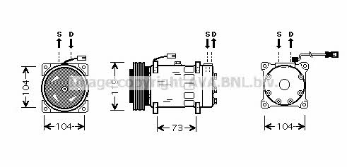 AVA CNK180 Compressor, air conditioning CNK180