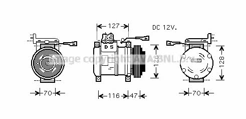 AVA IVK077 Compressor, air conditioning IVK077
