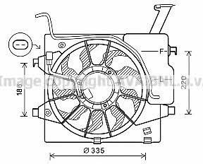 AVA KA7536 Hub, engine cooling fan wheel KA7536