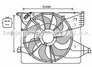 AVA KA7539 Hub, engine cooling fan wheel KA7539
