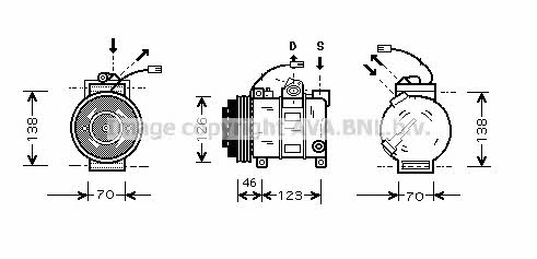 AVA AIAK015 Compressor, air conditioning AIAK015 AIAK015 AVA Compressor, air conditioning