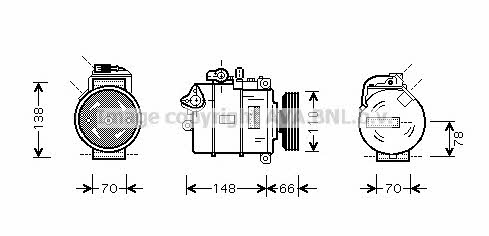 AVA AIAK275 Compressor, air conditioning AIAK275