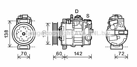 AVA AIK344 Compressor, air conditioning AIK344