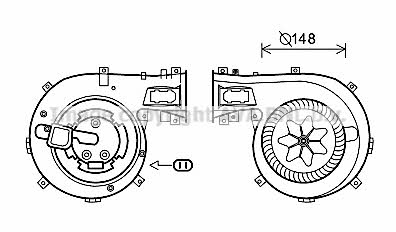 Electric engines Opel: OL8630 AVA Cabin ventilation engine