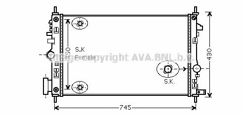 AVA OL2473 Radiator, engine cooling OL2473