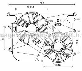 AVA OL7571 Hub, engine cooling fan wheel OL7571