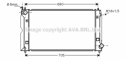 AVA TOA2386 Radiator, engine cooling TOA2386