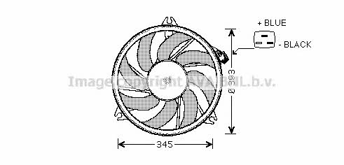 AVA PE7524 Hub, engine cooling fan wheel PE7524