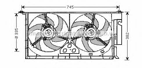 AVA PE7537 Hub, engine cooling fan wheel PE7537