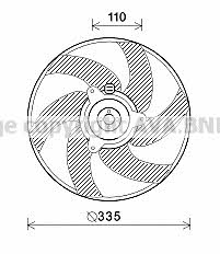 AVA PE7551 Hub, engine cooling fan wheel PE7551