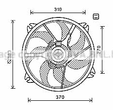 AVA PE7554 Hub, engine cooling fan wheel PE7554