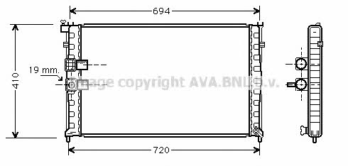 AVA PEA2177 Radiator, engine cooling PEA2177