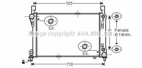 AVA MS2478 Radiator, engine cooling MS2478