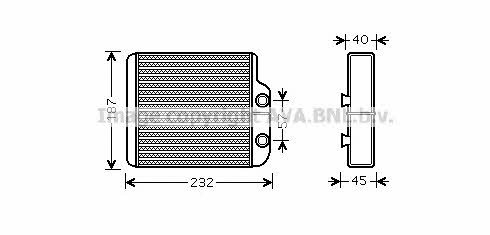 AVA TO6368 Heat exchanger, interior heating TO6368