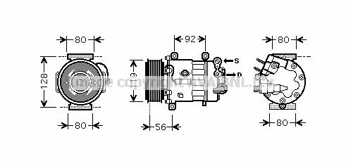 AVA PEK320 Compressor, air conditioning PEK320