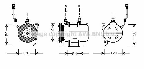 AVA BWK045 Compressor, air conditioning BWK045