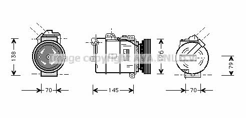 AVA BWK064 Compressor, air conditioning BWK064