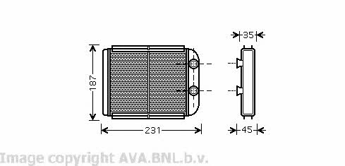 AVA VO6132 Heat exchanger, interior heating VO6132