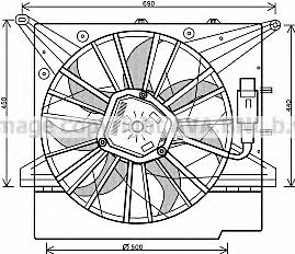 AVA VO7509 Hub, engine cooling fan wheel VO7509