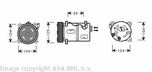 AVA VOK030 Compressor, air conditioning VOK030