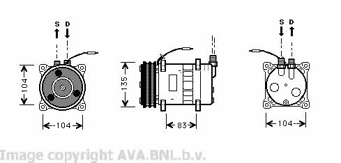 AVA VOK052 Compressor, air conditioning VOK052