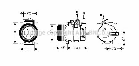 AVA MSK433 Compressor, air conditioning MSK433