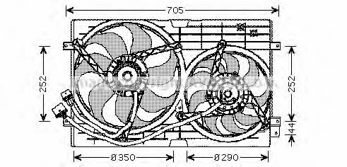 AVA VW7508 Hub, engine cooling fan wheel VW7508