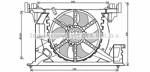 AVA RT7545 Hub, engine cooling fan wheel RT7545