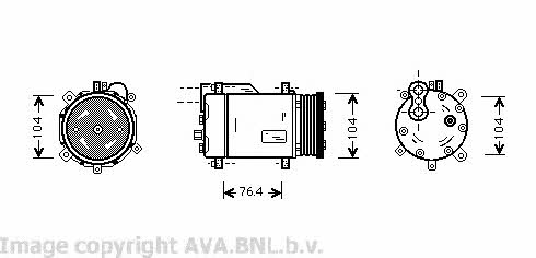 AVA VWK170 Compressor, air conditioning VWK170