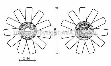 AVA RTF558 Hub, engine cooling fan wheel RTF558