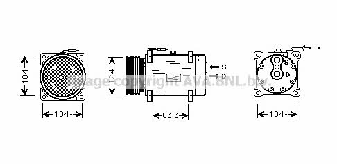 AVA RTK244 Compressor, air conditioning RTK244