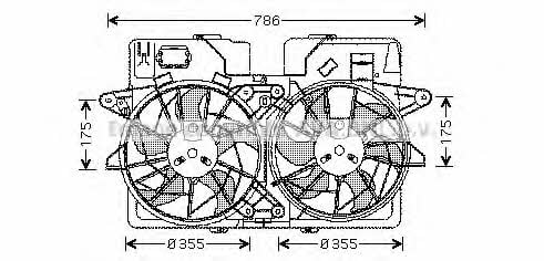 AVA MZ7532 Hub, engine cooling fan wheel MZ7532
