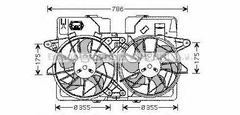 AVA MZ7533 Hub, engine cooling fan wheel MZ7533