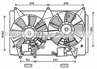 AVA MZ7547 Hub, engine cooling fan wheel MZ7547