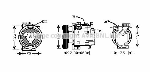 AVA MZK219 Compressor, air conditioning MZK219