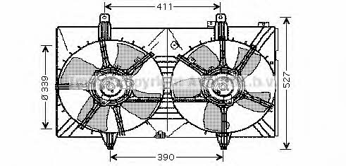 AVA DN7518 Hub, engine cooling fan wheel DN7518