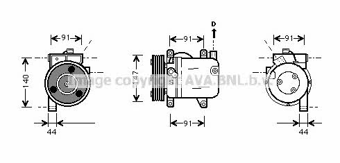 AVA DNK002 Compressor, air conditioning DNK002